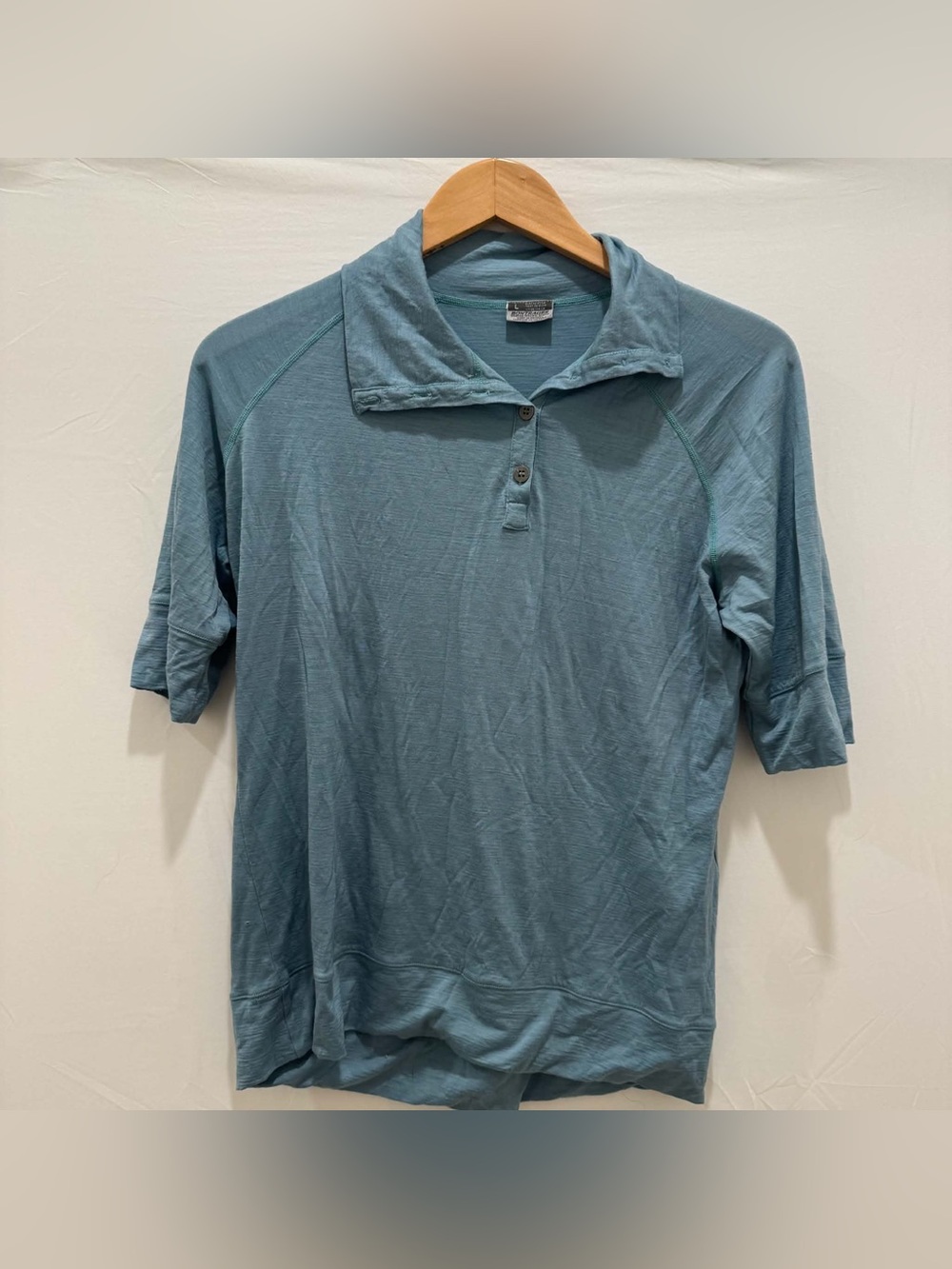 Vintage Bontrager Cycling Light Teal Women's Short-Sleeve Top L